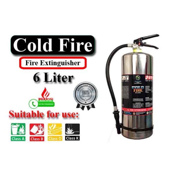 Cold Fire Stainless Steel Fire Extinguisher 6 Liter